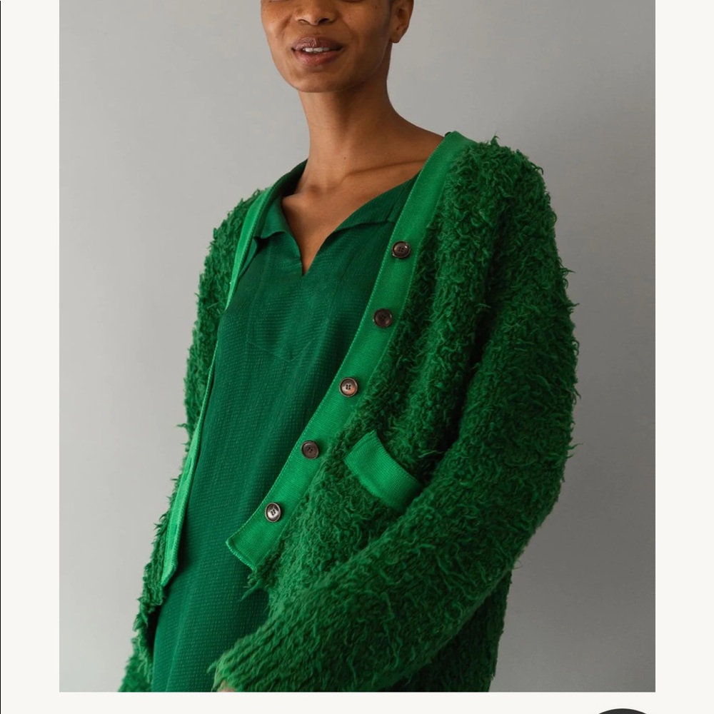 ****ISO**** Caron Callhan ANNY CARDIGAN IN BOTTLE GREEN